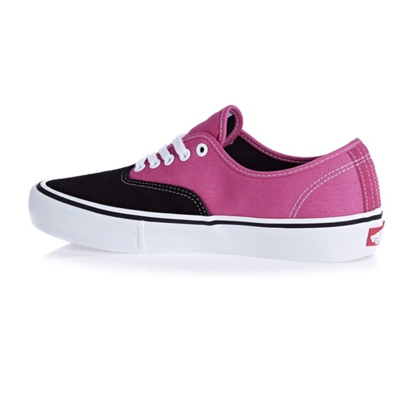 VANS Black Magenta Pink Canvas Suede Skate Shoes - Picture 3 of 8